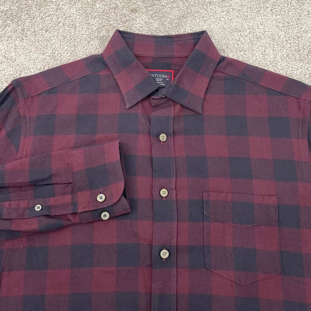 UNTUCKit Flannel Shirt Mens Small Slim Fit Plaid Check Button Up Barrelstone